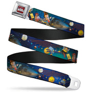 The Adventures of Jimmy Neutron Logo Full Color Red/Blues Seatbelt Belt - Jimmy Neutron, Carl & Goddard Flying in Space Webbing Seatbelt Belts Jimmy Neutron
