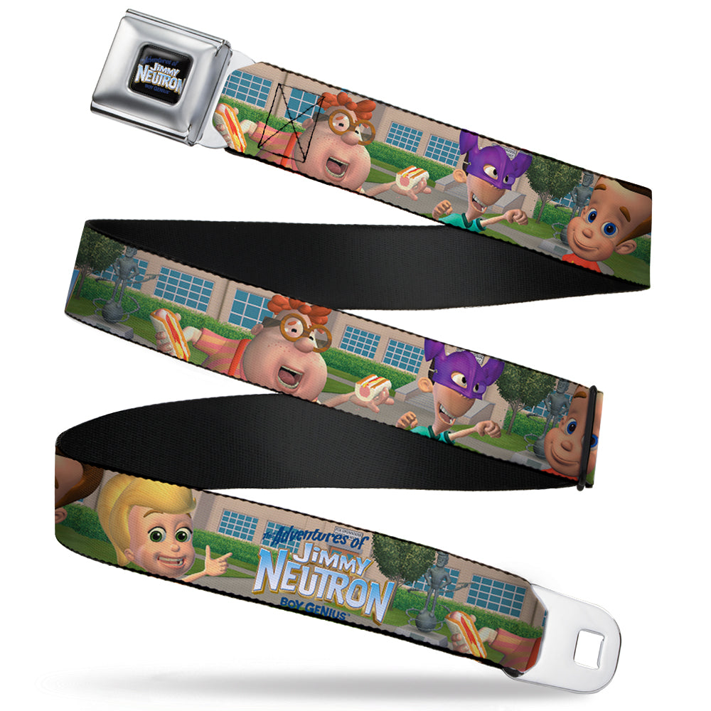 The Adventures of Jimmy Neutron Logo Full Color Black/Blues Full Color Seatbelt Belt - THE ADVENTURES OF JIMMY NEUTRON Group School Pose Webbing Seatbelt Belts Jimmy Neutron