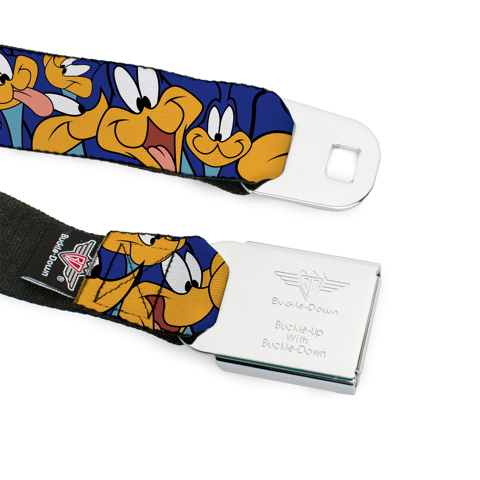 Looney Tunes Logo Full Color White Seatbelt Belt - Road Runner Expressions Stacked Webbing Seatbelt Belts Looney Tunes