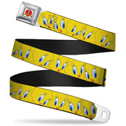 Looney Tunes Logo Full Color White Seatbelt Belt - Tweety Bird Expressions Yellow Webbing Seatbelt Belts Looney Tunes