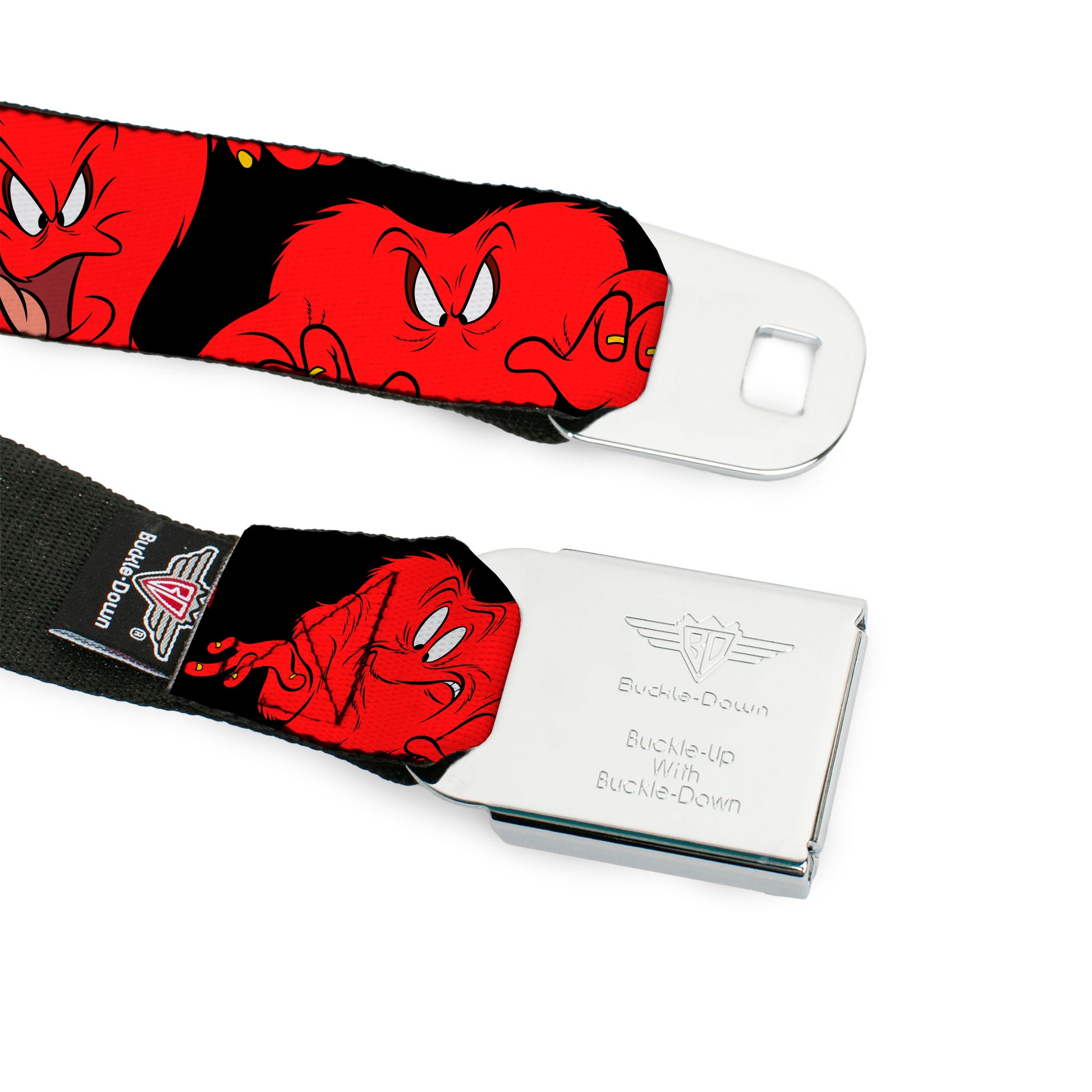 Gossamer Expression CLOSE-UP Full Color Red Seatbelt Belt - Gossamer 6-Poses Black/Red Webbing Seatbelt Belts Looney Tunes