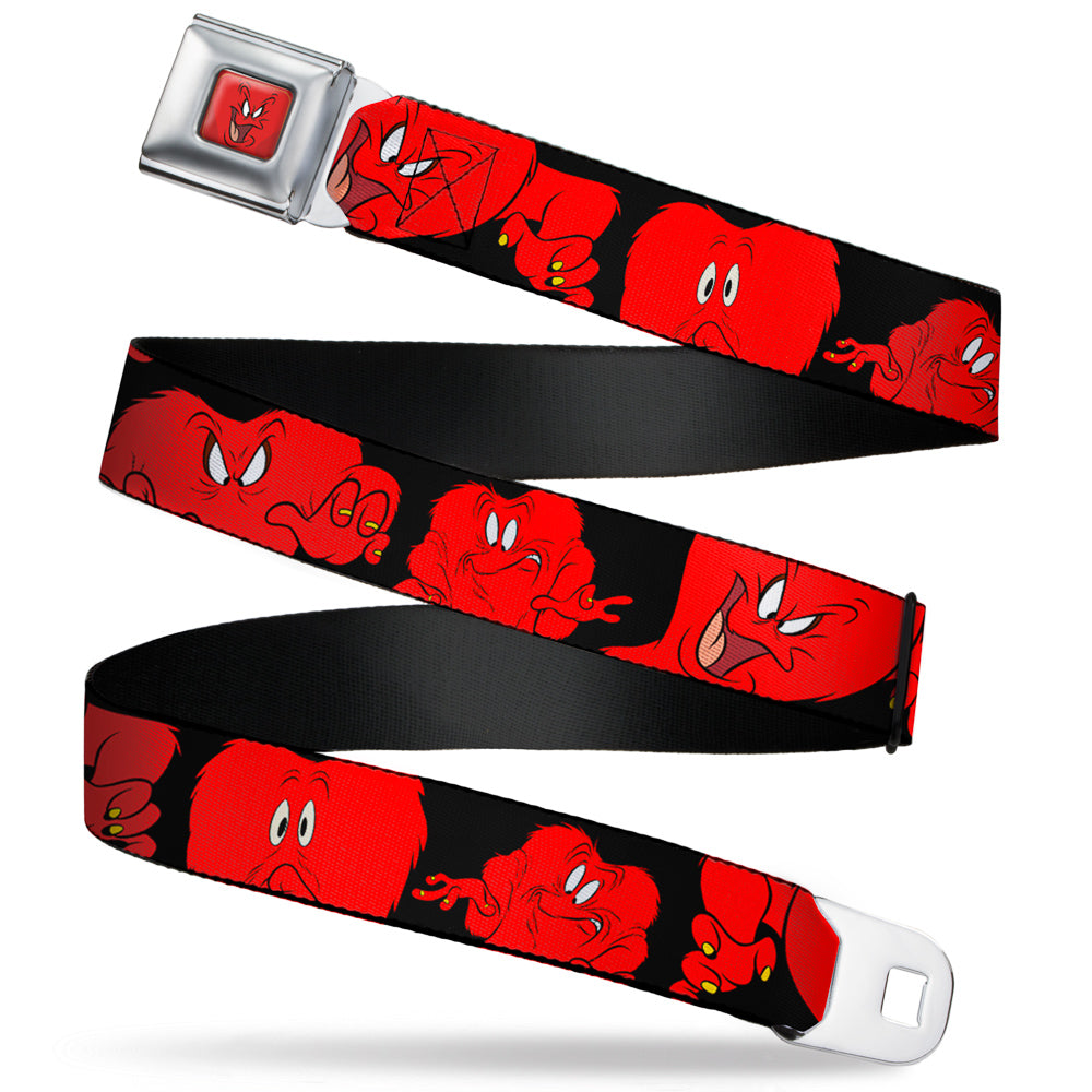 Gossamer Expression CLOSE-UP Full Color Red Seatbelt Belt - Gossamer 6-Poses Black/Red Webbing Seatbelt Belts Looney Tunes