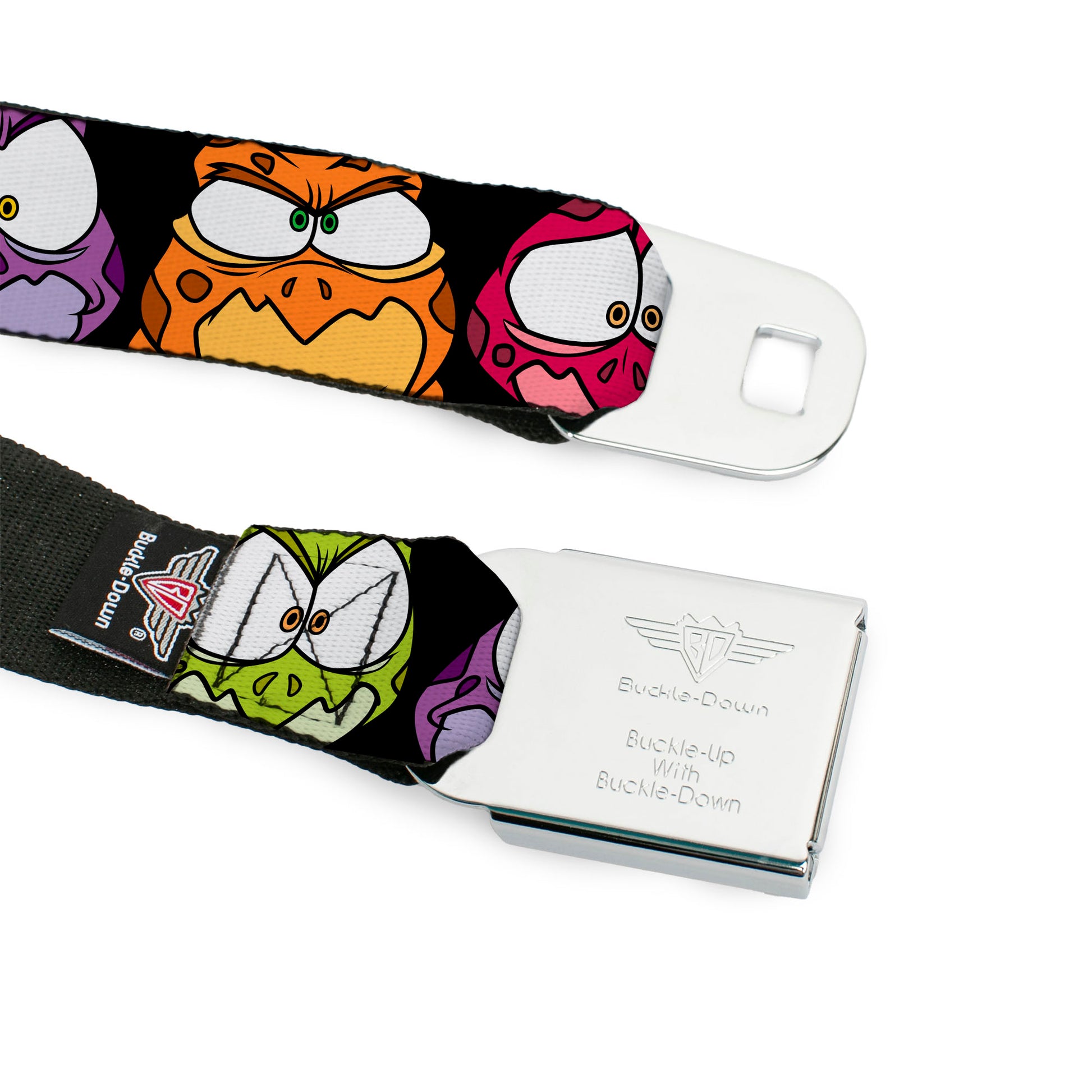 SPACE JAM Logo Full Color Black/Red/Green Seatbelt Belt - Space Jam Nerdlucks Faces CLOSE-UP Black Webbing Seatbelt Belts Looney Tunes