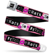 MEAN GIRLS Title Logo Full Color Black/White Seatbelt Belt - Mean Girls THAT'S SO FETCH Collage Pink/Black/White Webbing Seatbelt Belts Mean Girls