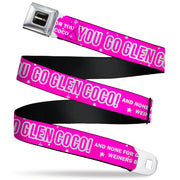 MEAN GIRLS Title Logo Full Color Black/White Seatbelt Belt - Mean Girls YOU GO GLEN COCO Pink/White Webbing Seatbelt Belts Paramount Pictures