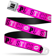 MEAN GIRLS Title Logo Full Color Black/White Seatbelt Belt - Mean Girls PLASTICS Collage Pink/Black/White Webbing Seatbelt Belts Mean Girls