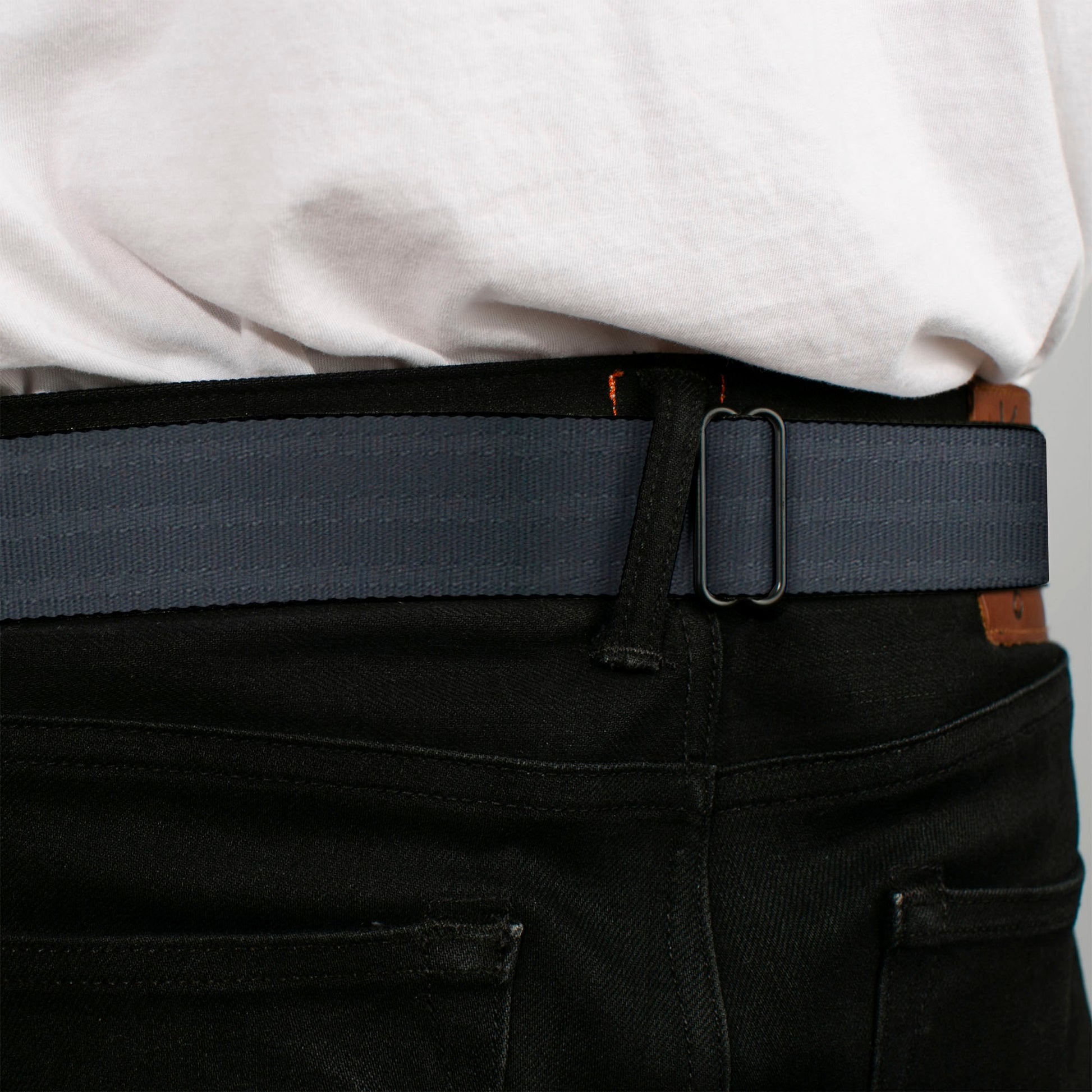 MOPAR Logo Full Color Black/Blue/White Seatbelt Belt - Black Panel Webbing Seatbelt Belts Mopar