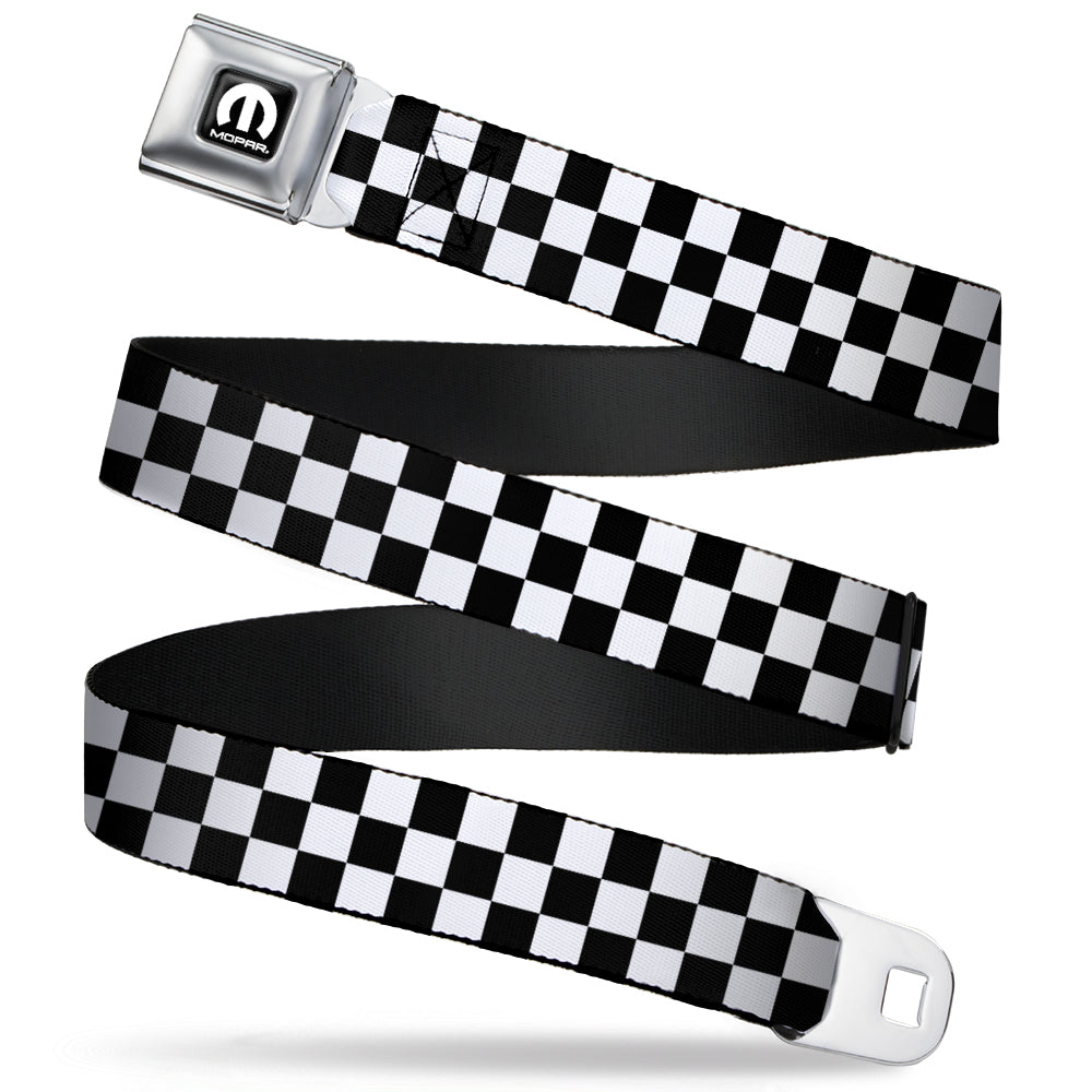 Black and White Checkered with MOPAR Logo Seatbelt Belt Seatbelt Belts Mopar