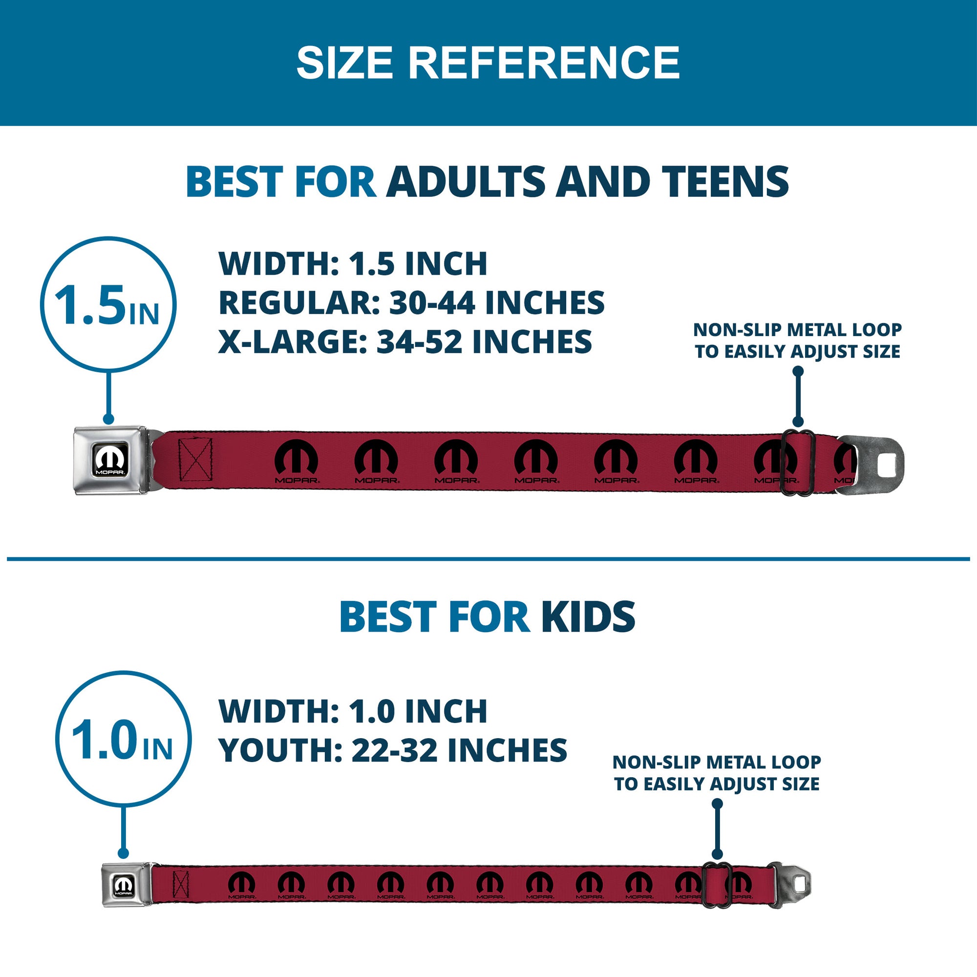 MOPAR Logo Full Color Black/White Seatbelt Belt - MOPAR Logo Repeat Fuchsia/Black Webbing Seatbelt Belts Mopar