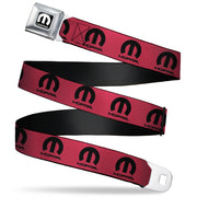 MOPAR Logo Full Color Black/White Seatbelt Belt - MOPAR Logo Repeat Fuchsia/Black Webbing Seatbelt Belts Mopar