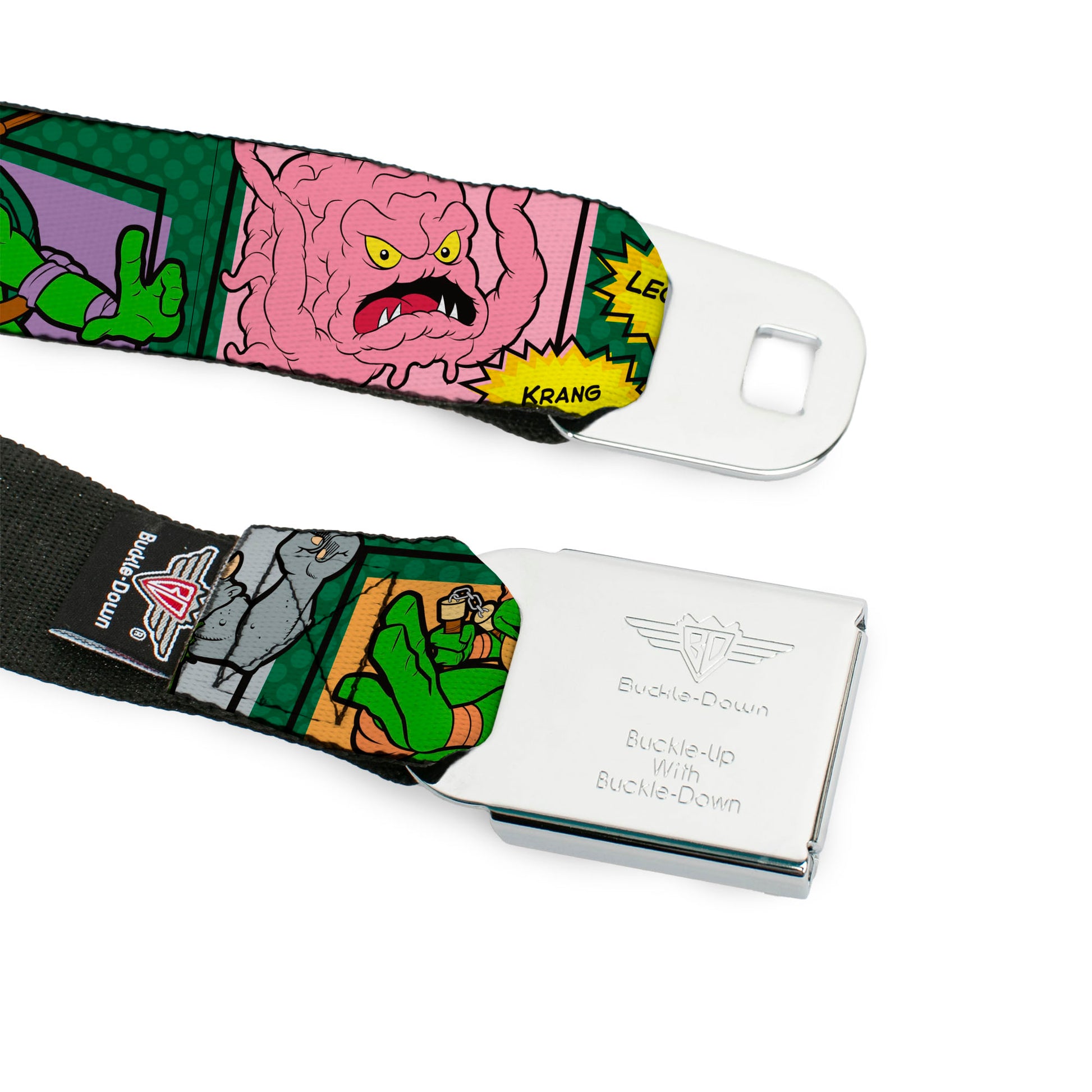 Classic TMNT Logo Full Color Seatbelt Belt - Classic TEENAGE MUTANT NINJA TURTLES Character Comic Scenes Webbing Seatbelt Belts Teenage Mutant Ninja Turtles