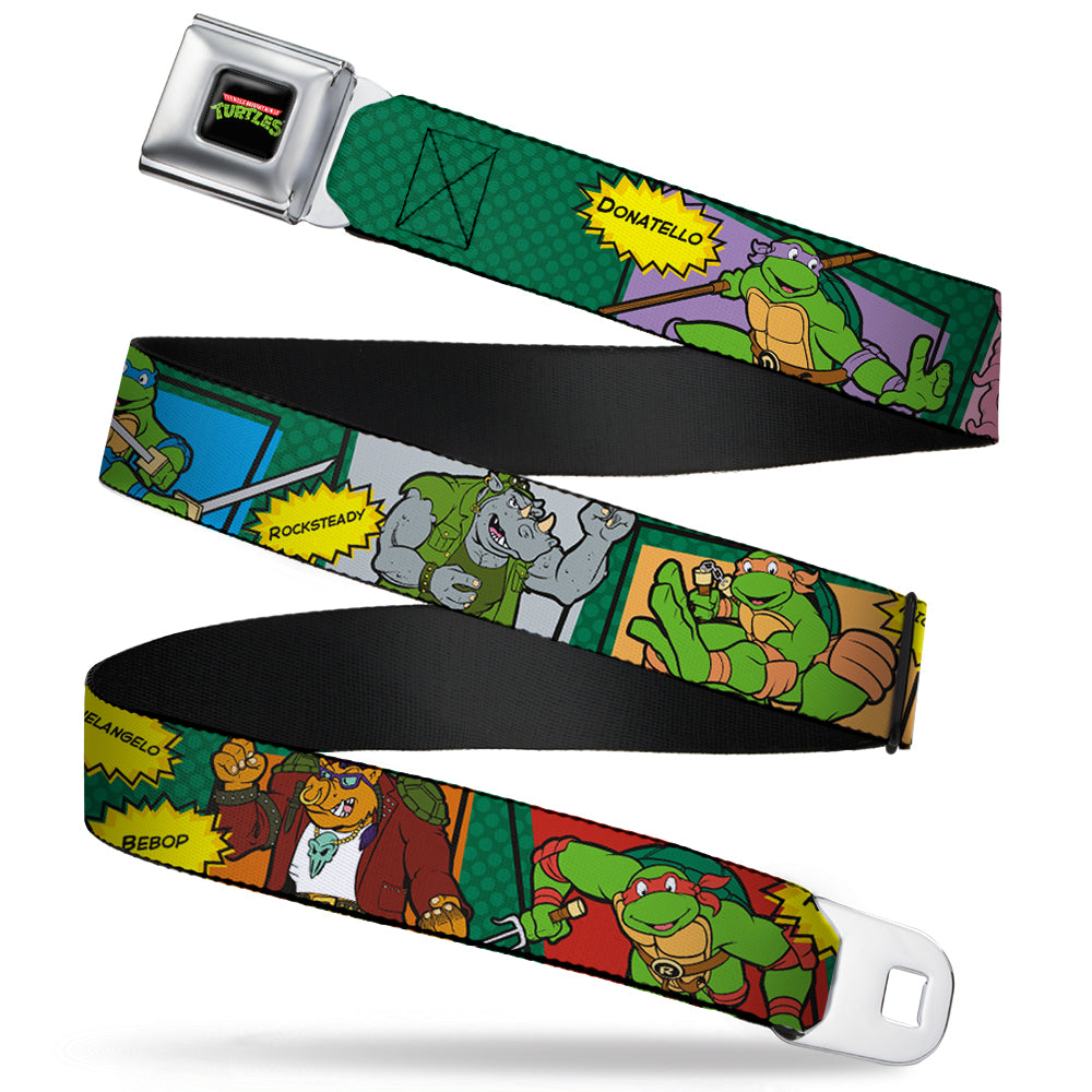 Classic TMNT Logo Full Color Seatbelt Belt - Classic TEENAGE MUTANT NINJA TURTLES Character Comic Scenes Webbing Seatbelt Belts Nickelodeon