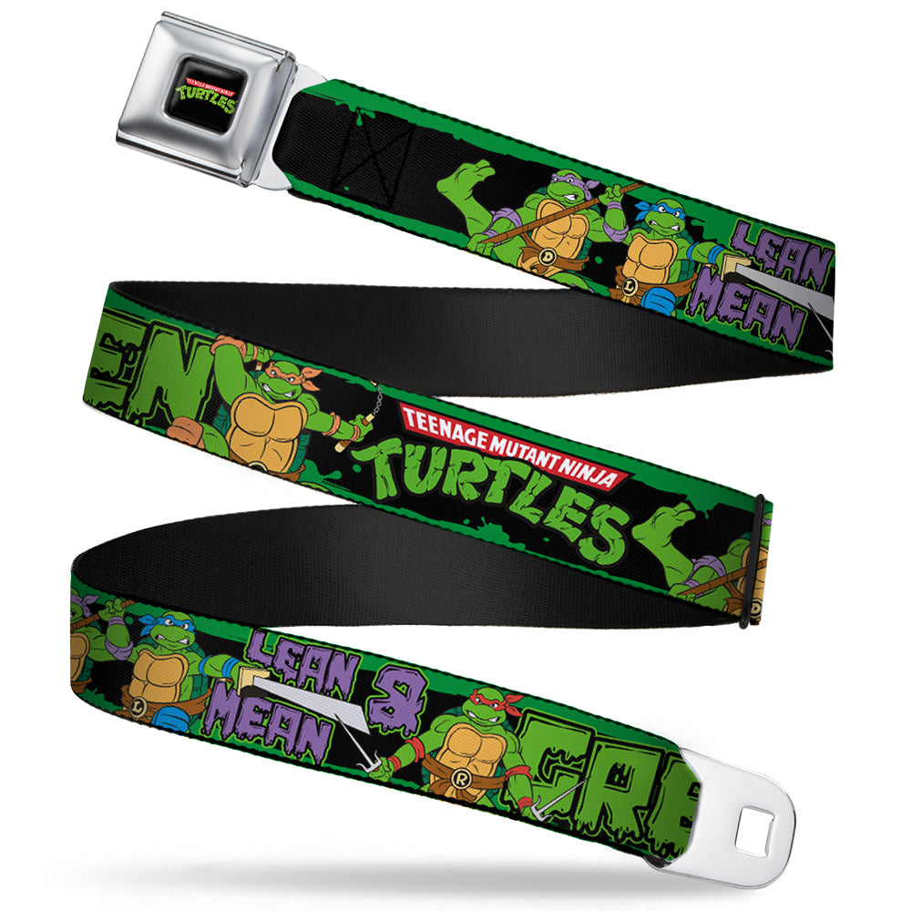 Classic TMNT Logo Full Color Seatbelt Belt - Classic TEENAGE MUTANT NINJA TURTLES Logo/Group Pose5/LEAN MEAN & GREEN Webbing Seatbelt Belts Teenage Mutant Ninja Turtles