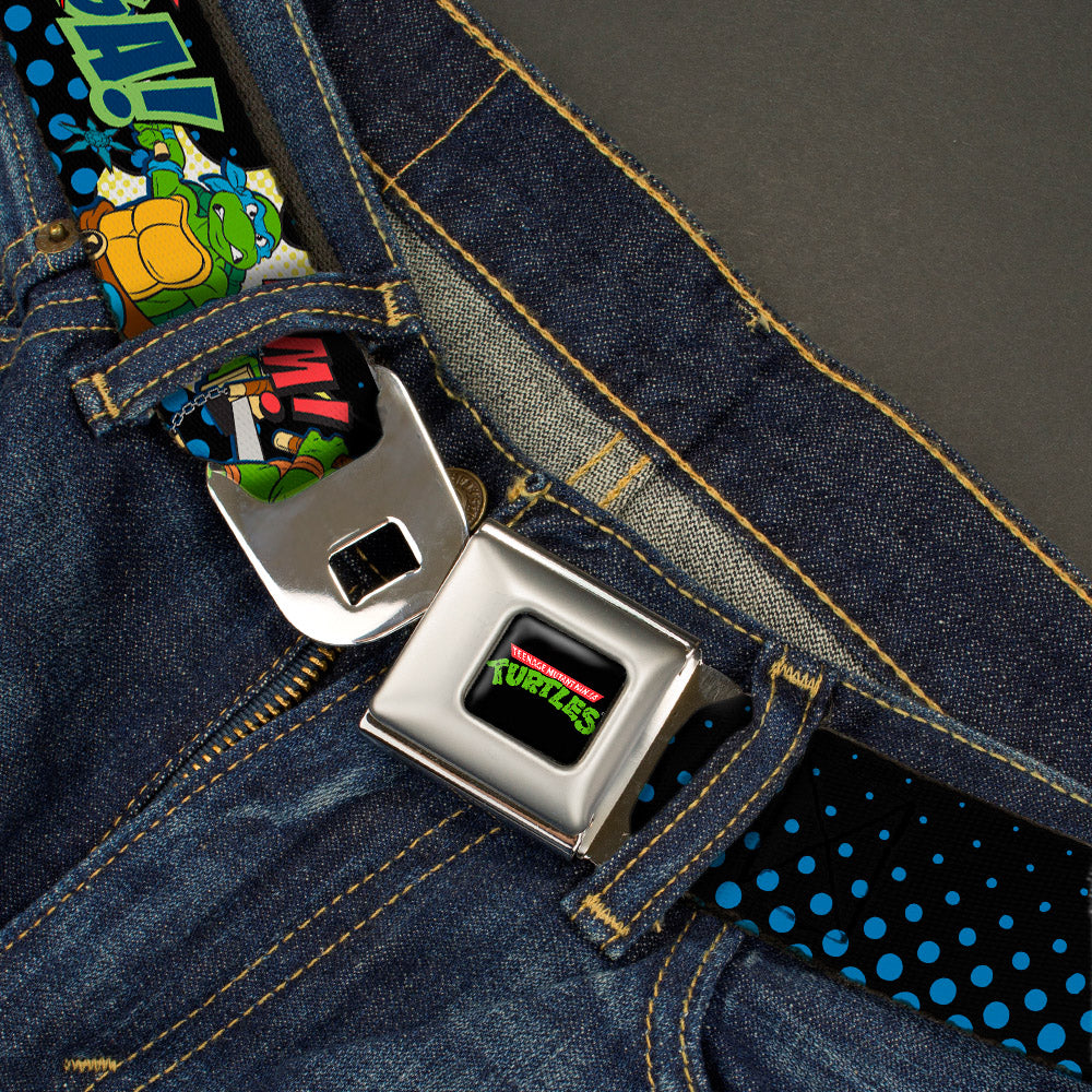 Classic TMNT Logo Full Color Seatbelt Belt - Classic Teenage Mutant Ninja Turtles Turtles Pose12 COWABUNGA! Pop Art Webbing Seatbelt Belts Teenage Mutant Ninja Turtles