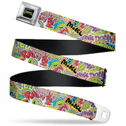 Classic TEENAGE MUTANT NINJA TURTLES Logo Seatbelt Belt - Teenage Mutant Ninja Turtles Sticker Slaps Collage White/Multi Color Webbing Seatbelt Belts Teenage Mutant Ninja Turtles