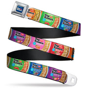 TOP RAMEN Noodle Wave Full Color Blue/Black/White Seatbelt Belt - Top Ramen Vivid Flavor Blocks Multi Color Webbing Seatbelt Belts Nissin