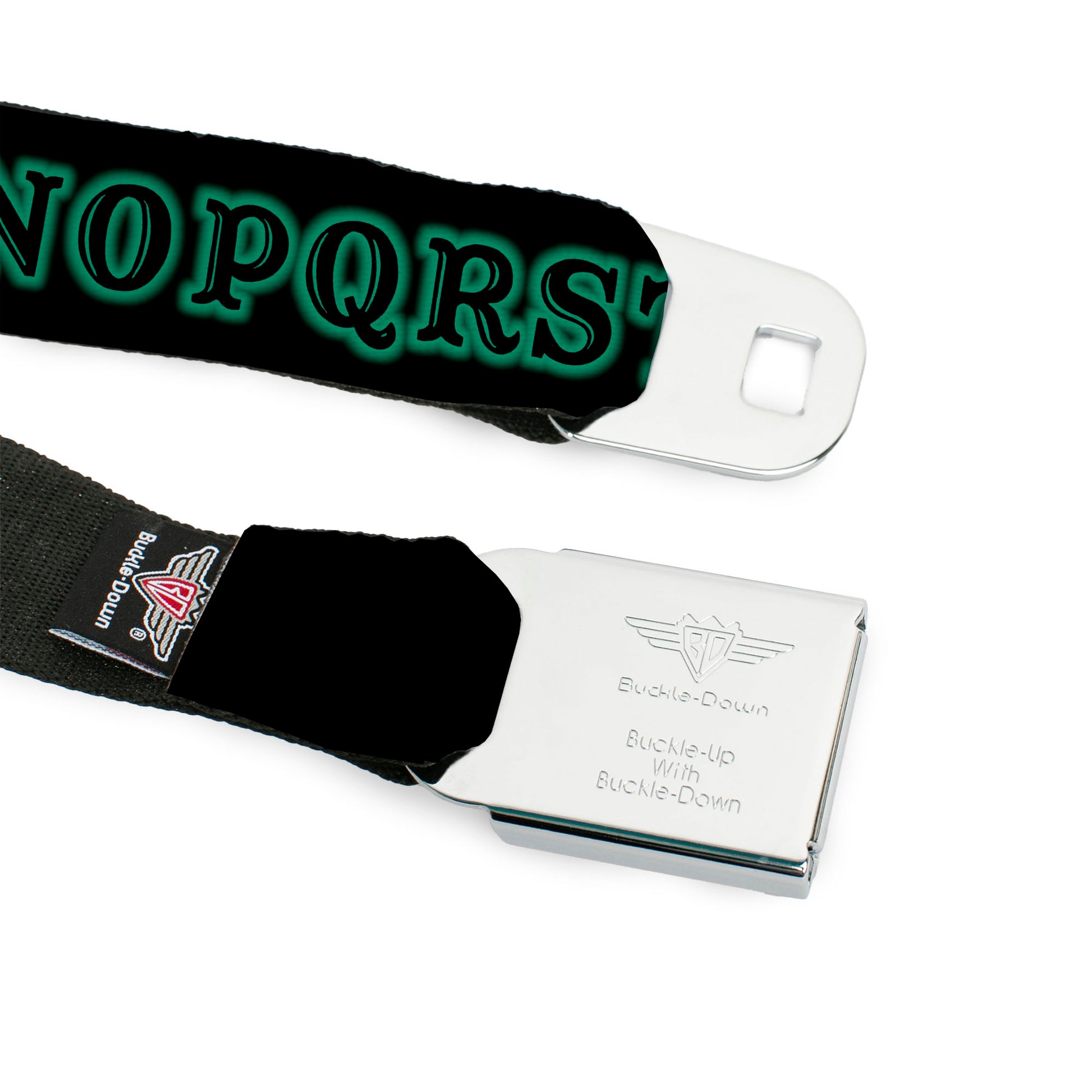 OUIJA Board Logo Planchette Full Color Red/White Seatbelt Belt - OUIJA Board Letters and Elements Black/Greens Webbing Seatbelt Belts Ouija Board