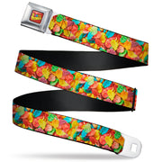 POST FRUITY PEBBLES Logo Full Color Red/Multi Color Seatbelt Belt - Fruity Pebbles Vivid Cereal CLOSE-UP Multi Color Webbing Seatbelt Belts The Flintstones