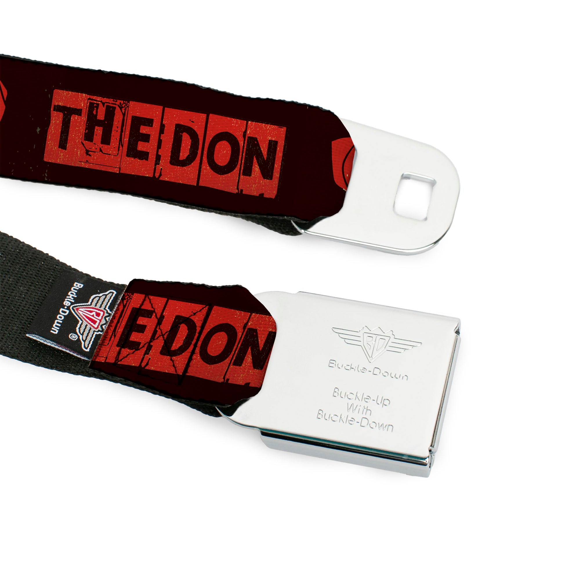 THE GODFATHER Title Logo Full Color Black/White Seatbelt Belt - The Godfather THE DON Blocks and Rose Black/Red Webbing Seatbelt Belts The Godfather