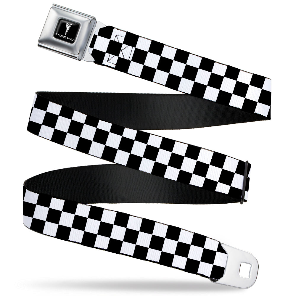 Pontiac Seatbelt Belt - Checker Black/White Webbing Seatbelt Belts GM General Motors