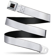 Dodge Red Rhombus Seatbelt Belt - White Webbing Seatbelt Belts Dodge
