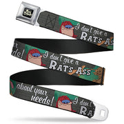 Ren & Stimpy Pose Full Color Black Seatbelt Belt - Ren & Stimpy Sketch I DON'T GIVE A RAT'S ASS ABOUT YOUR NEEDS! Webbing Seatbelt Belts Ren and Stimpy