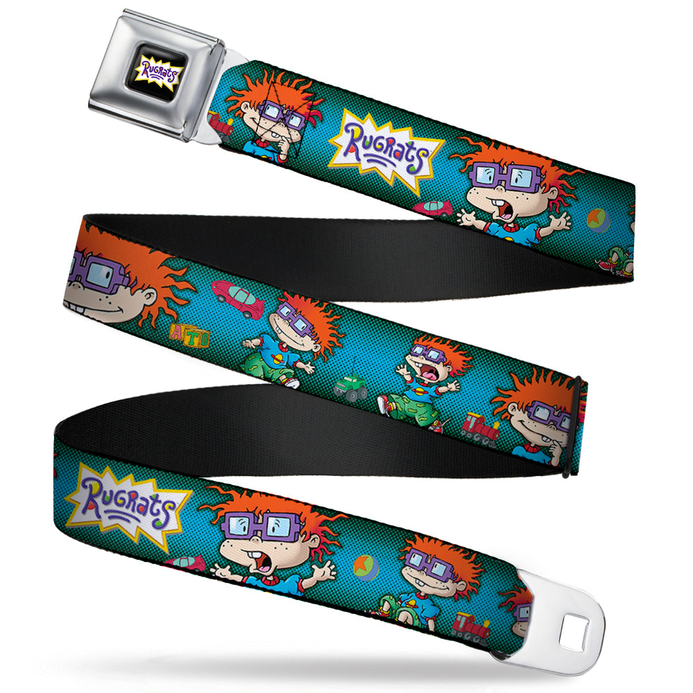 RUGRATS Logo Full Color Seatbelt Belt - RUGRATS Chuckie Poses Webbing Seatbelt Belts Rugrats