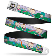 RUGRATS Logo Full Color Seatbelt Belt - RUGRATS Lil & Phil Outdoor Poses Webbing Seatbelt Belts Rugrats