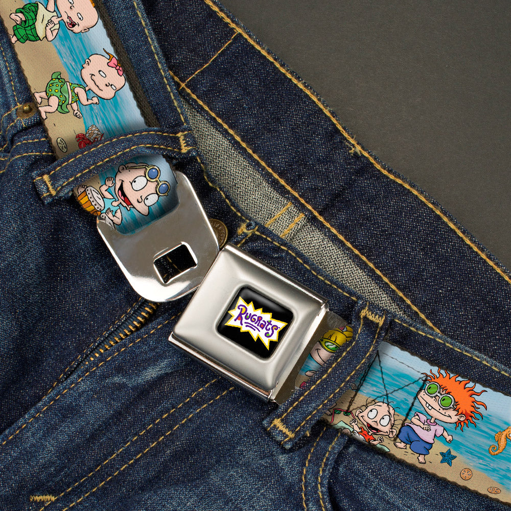 RUGRATS Logo Full Color Seatbelt Belt - Rugrats Beach Play Scene Webbing Seatbelt Belts Rugrats