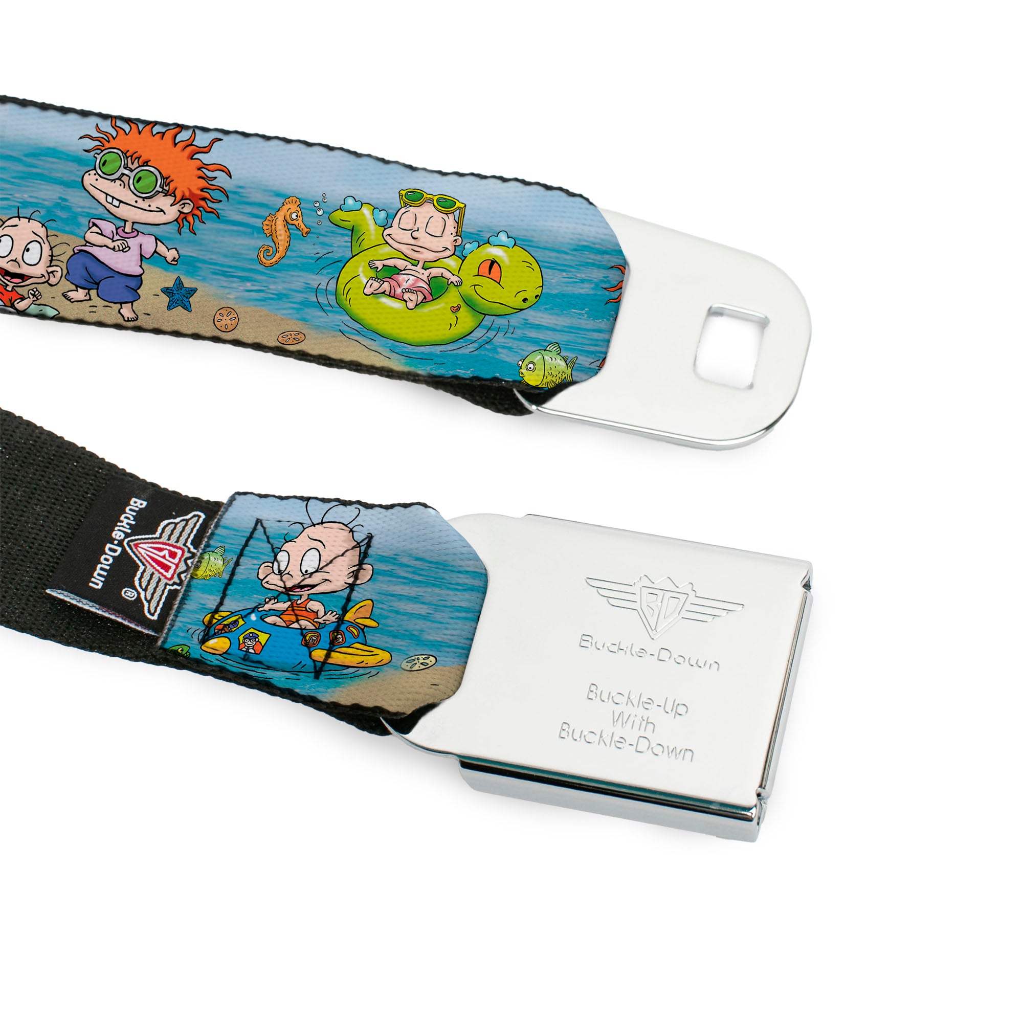 RUGRATS Logo Full Color Seatbelt Belt - Rugrats Beach Play Scene Webbing Seatbelt Belts Rugrats