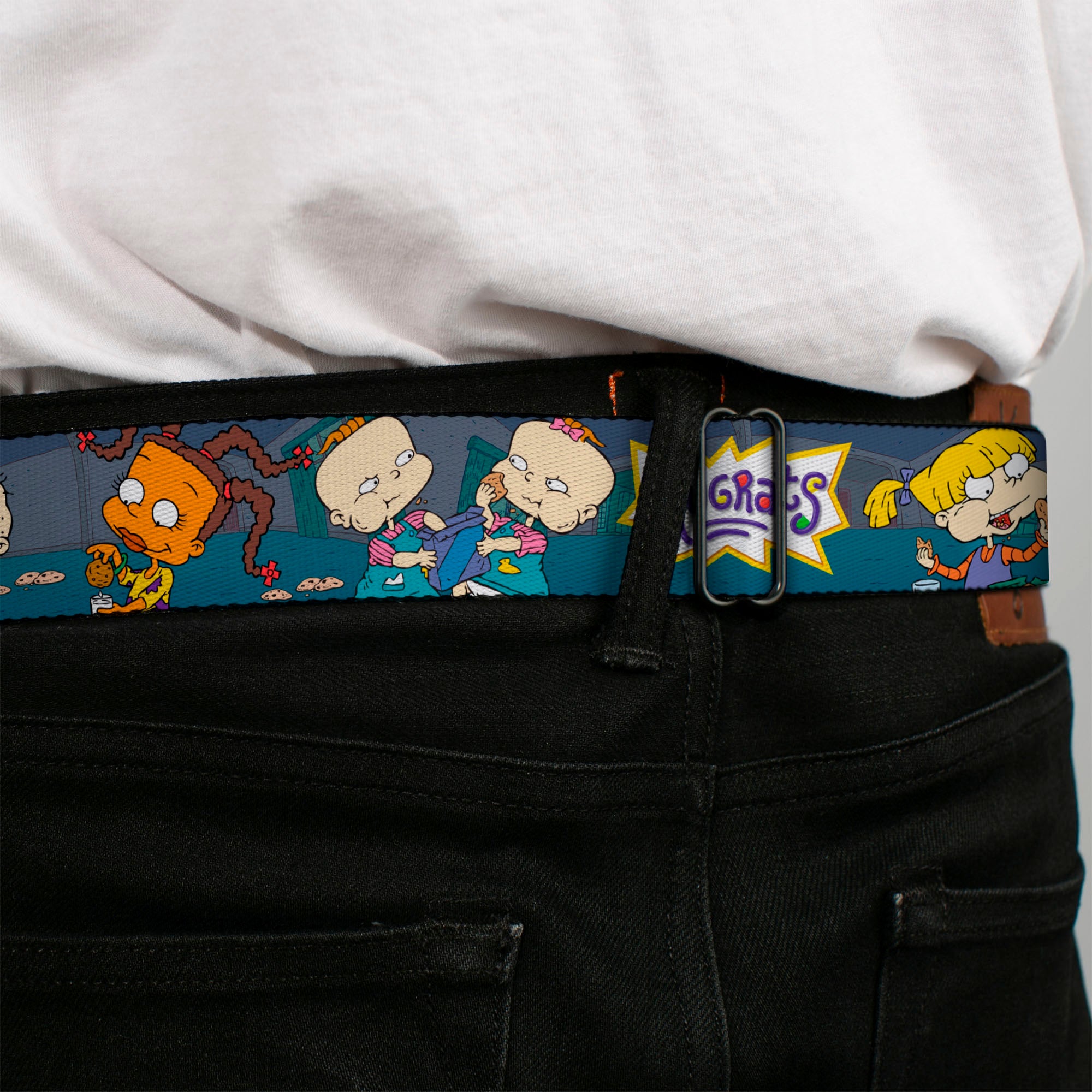 RUGRATS Logo Full Color Seatbelt Belt - Rugrats Cookie Scene Webbing Seatbelt Belts Rugrats