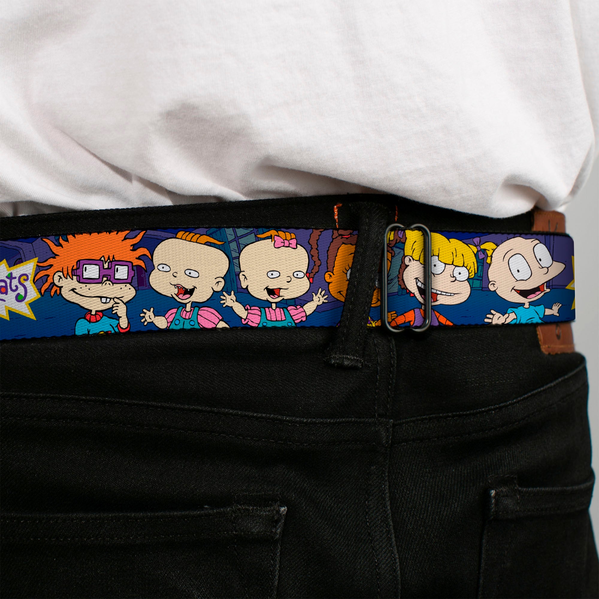 RUGRATS Logo Full Color Seatbelt Belt - RUGRATS Group Pose Webbing Seatbelt Belts Rugrats