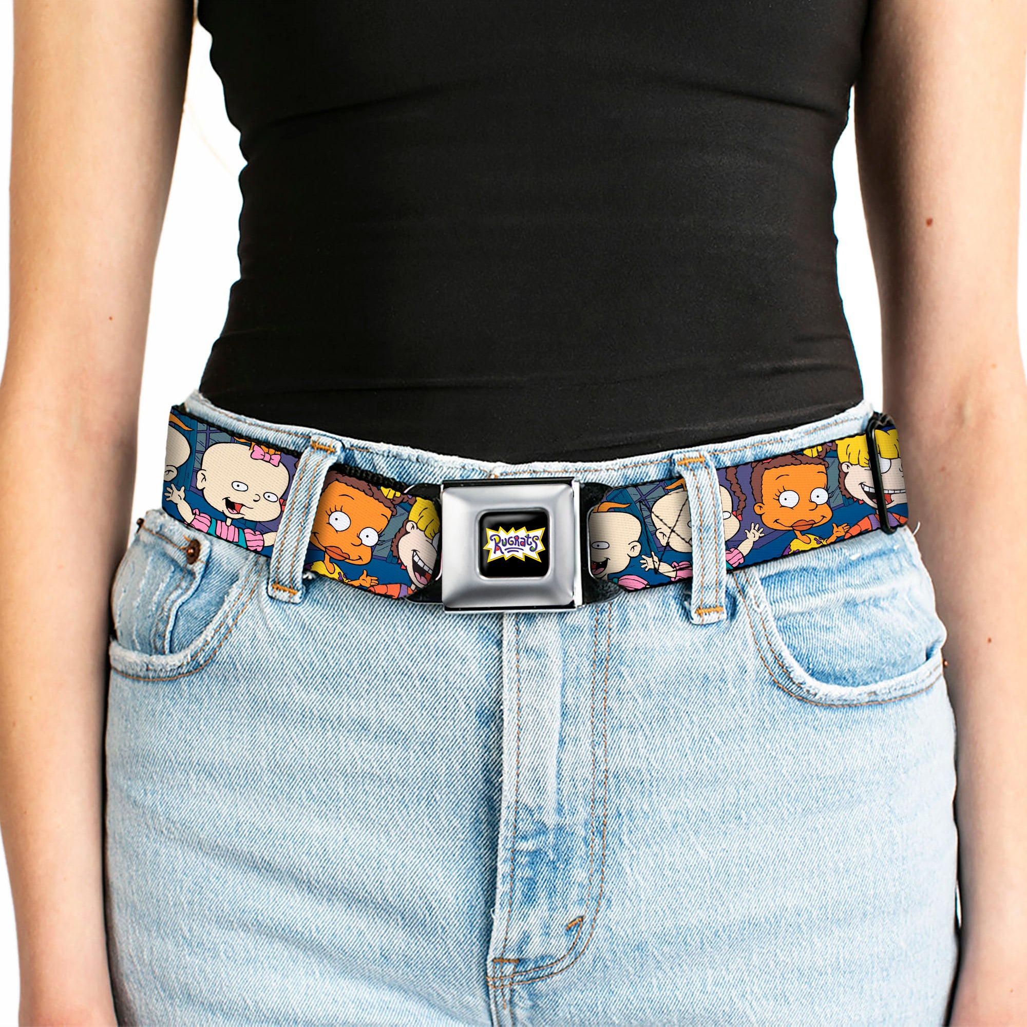 RUGRATS Logo Full Color Seatbelt Belt - RUGRATS Group Pose Webbing Seatbelt Belts Rugrats