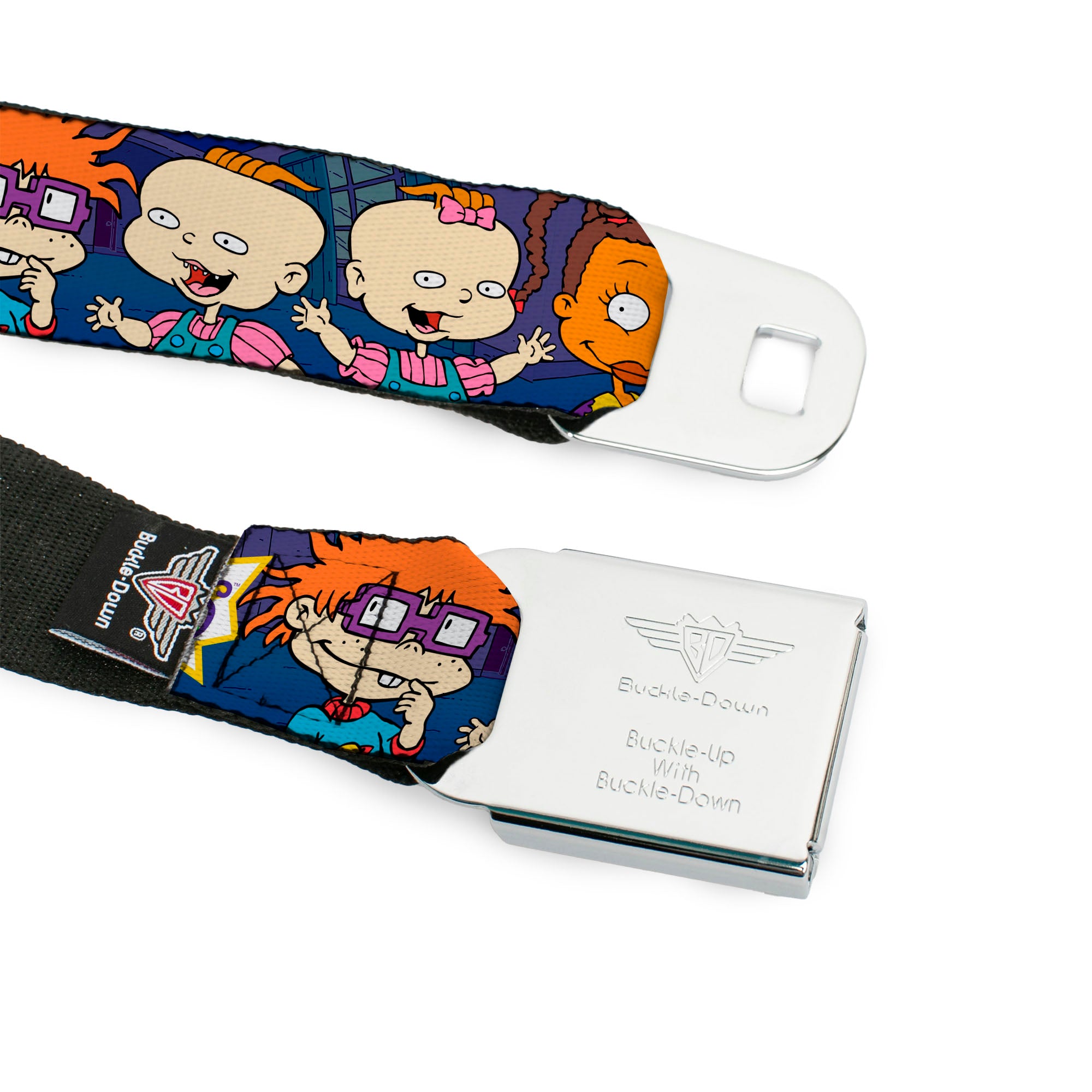 RUGRATS Logo Full Color Seatbelt Belt - RUGRATS Group Pose Webbing Seatbelt Belts Rugrats