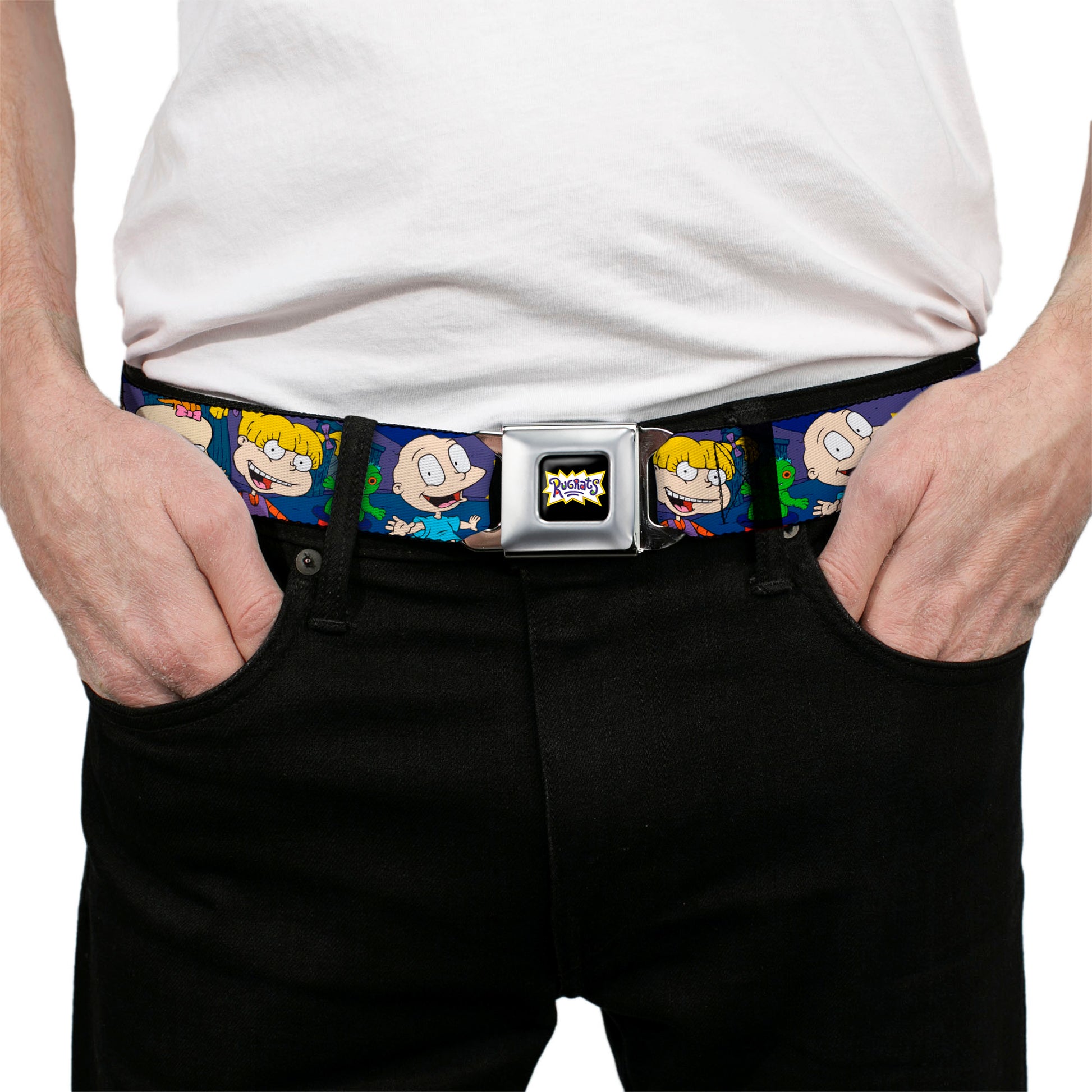 RUGRATS Logo Full Color Seatbelt Belt - RUGRATS Group Pose2 w/Reptar Webbing Seatbelt Belts Rugrats
