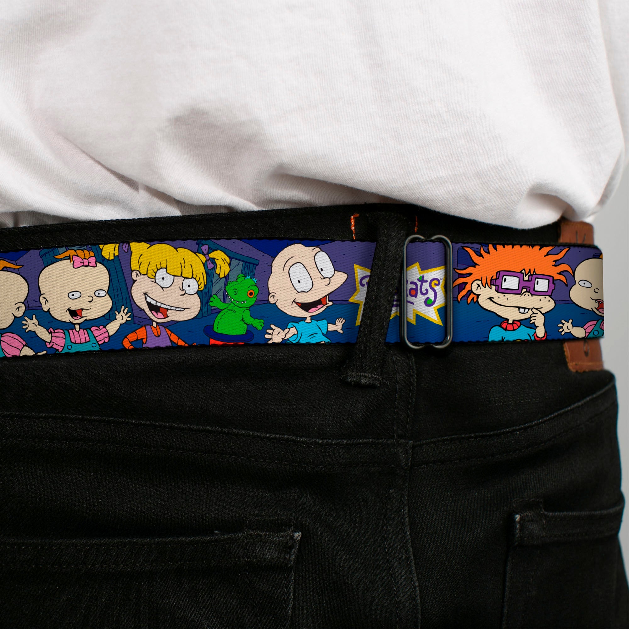 RUGRATS Logo Full Color Seatbelt Belt - RUGRATS Group Pose2 w/Reptar Webbing Seatbelt Belts Rugrats