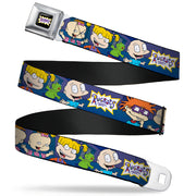 RUGRATS Logo Full Color Seatbelt Belt - RUGRATS Group Pose2 w/Reptar Webbing Seatbelt Belts Rugrats