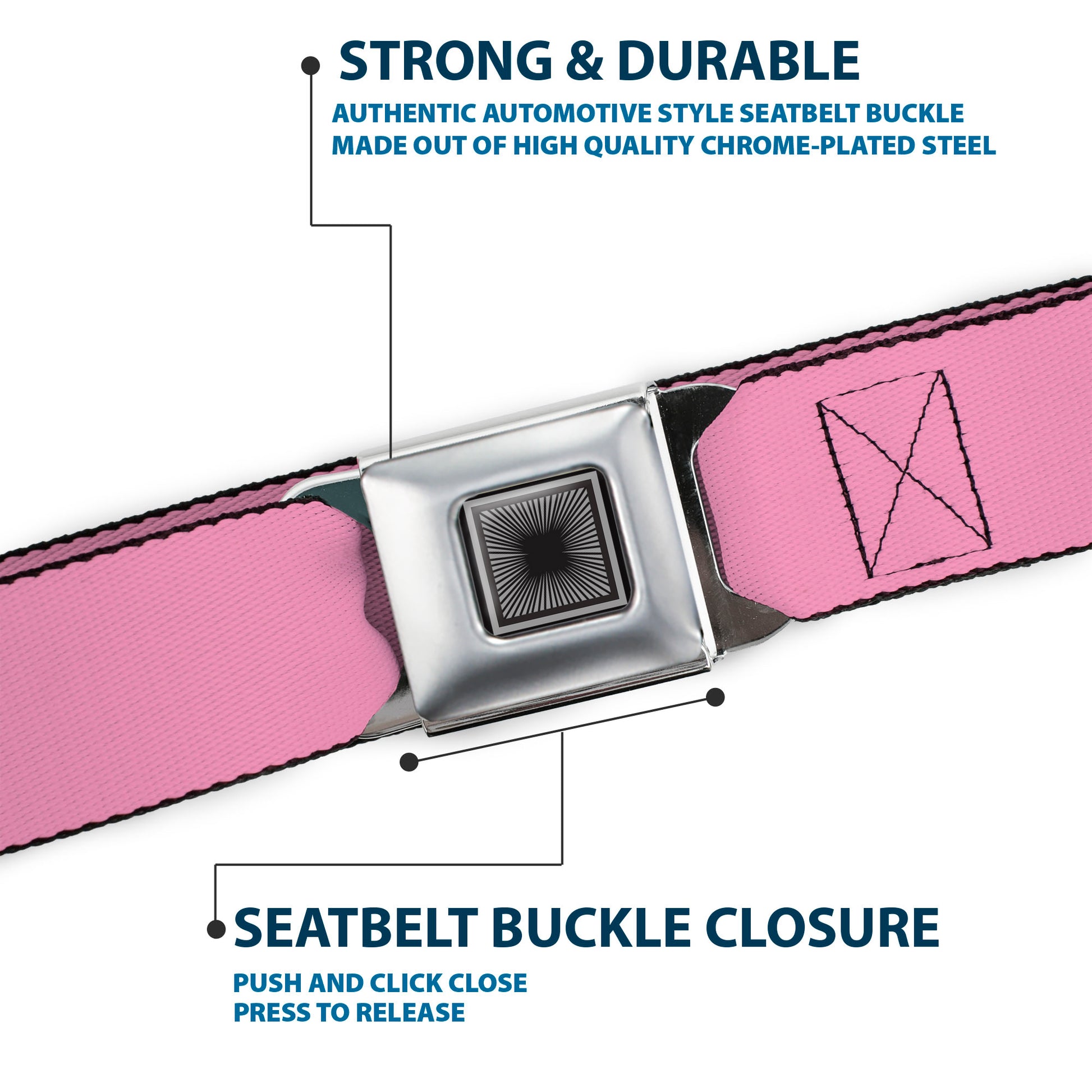 Starburst Seatbelt Belt - Baby Pink Webbing Seatbelt Belts Buckle-Down