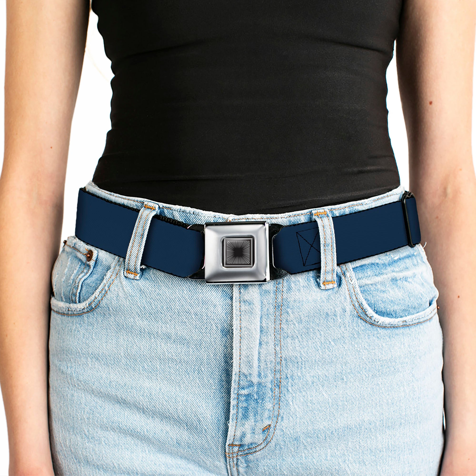 Starburst Seatbelt Belt - Navy Webbing Seatbelt Belts Buckle-Down