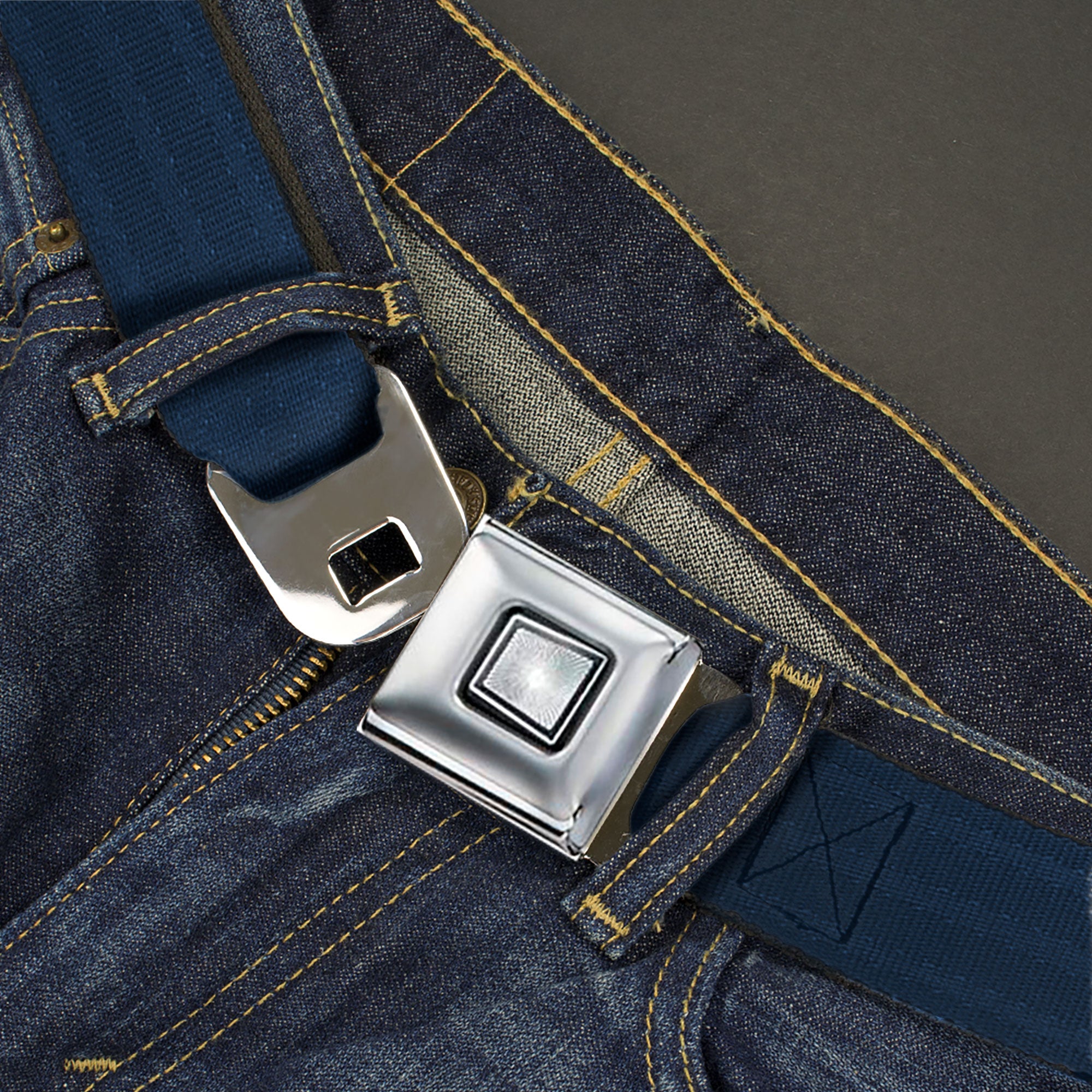 Starburst Seatbelt Belt - Navy Panel Webbing Seatbelt Belts Buckle-Down