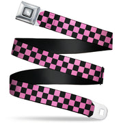 Starburst Seatbelt Belt - Checker Black/Pink Webbing Seatbelt Belts Buckle-Down