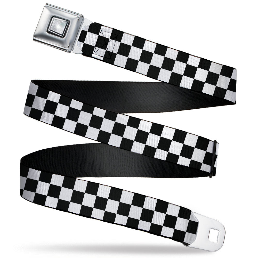 Starburst Seatbelt Belt - Checker Black/White Webbing Seatbelt Belts Buckle-Down