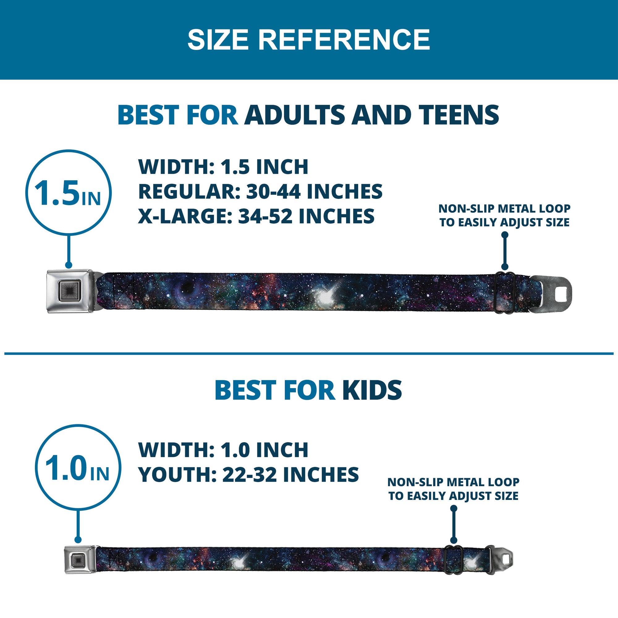 Starburst Seatbelt Belt - Galaxy Collage Webbing Seatbelt Belts Buckle-Down