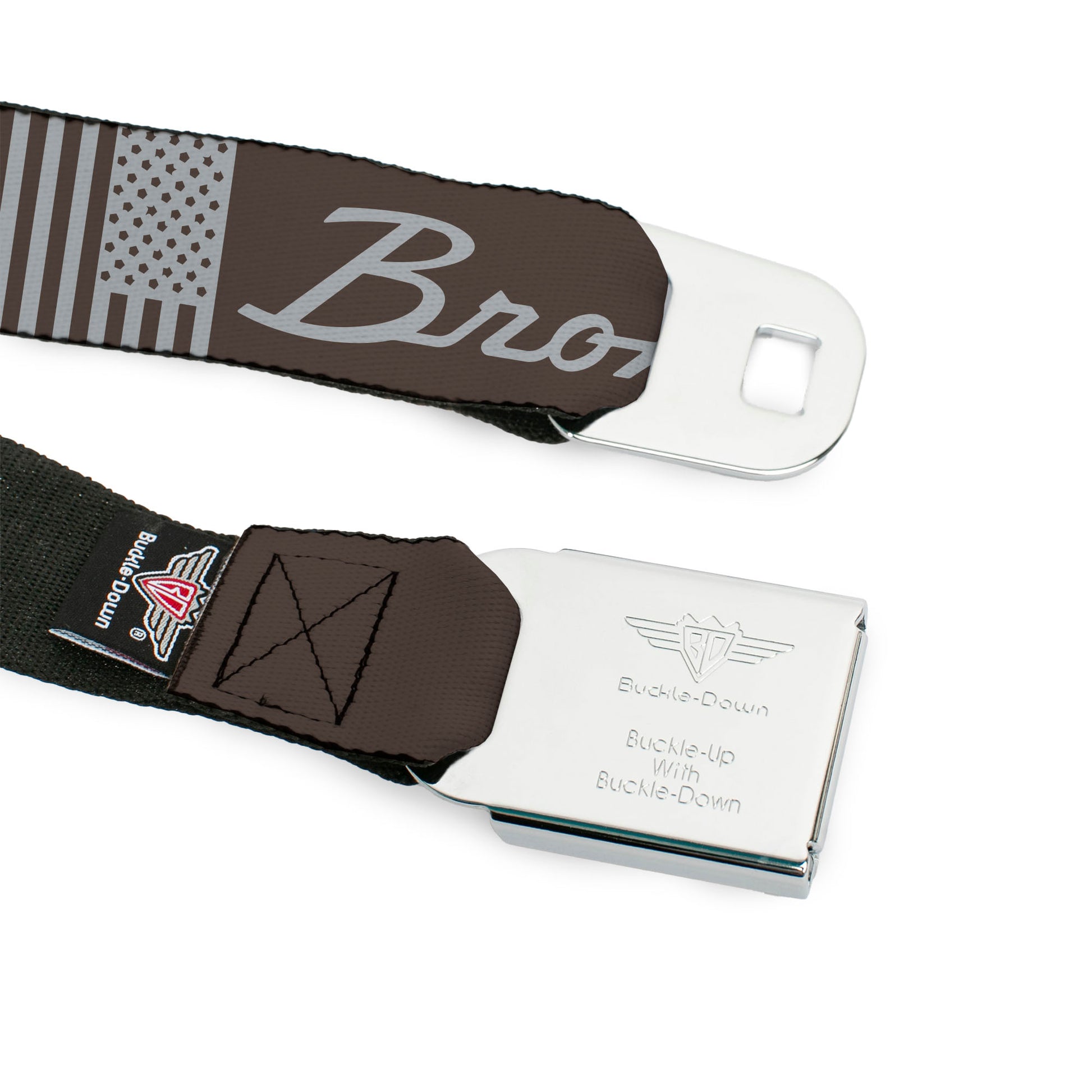 Starburst Seatbelt Belt - Ford BRONCO Americana Stars and Stripes Black/Gray Webbing Seatbelt Belts Ford