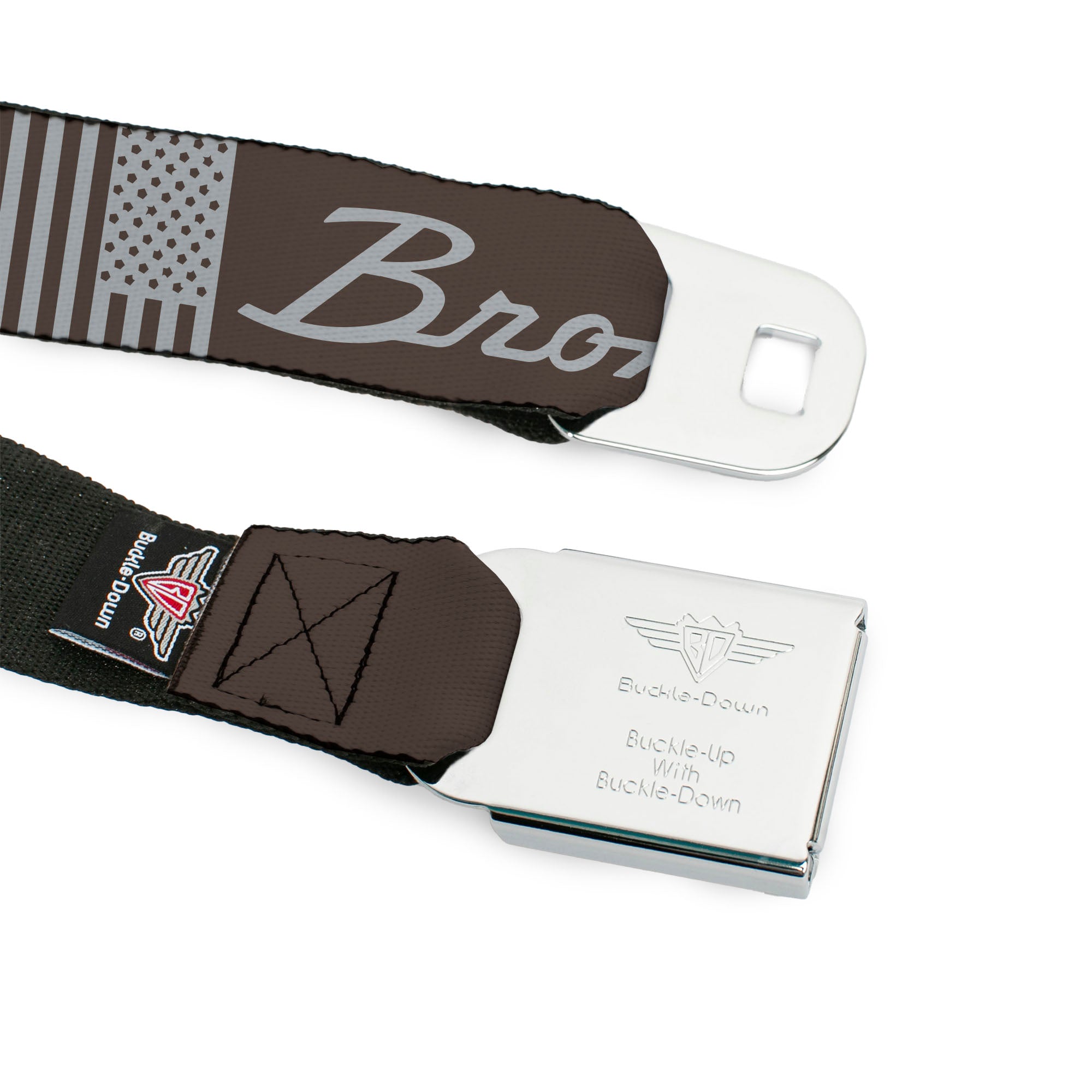 Starburst Seatbelt Belt - Ford BRONCO Americana Stars and Stripes Black/Gray Webbing Seatbelt Belts Ford