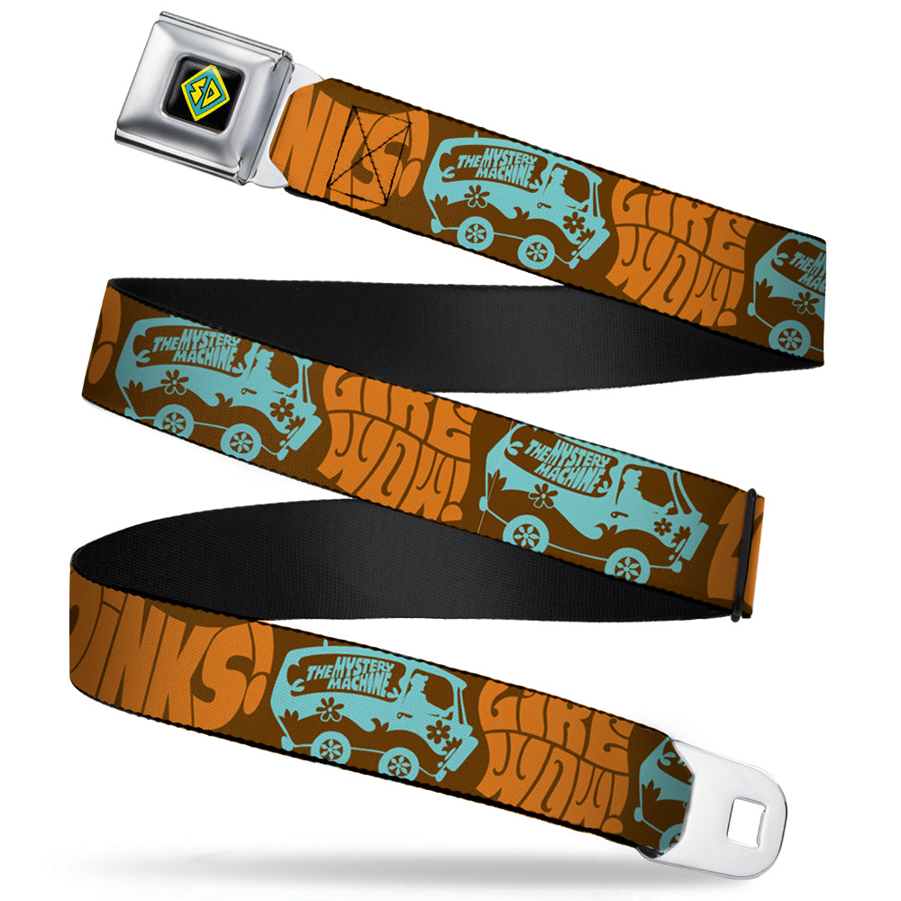 SD Dog Tag Full Color Black Yellow Blue Seatbelt Belt - ZOINKS!/LIKE WOW!/The Mystery Machine Brown/Baby Blue Webbing Seatbelt Belts Scooby Doo