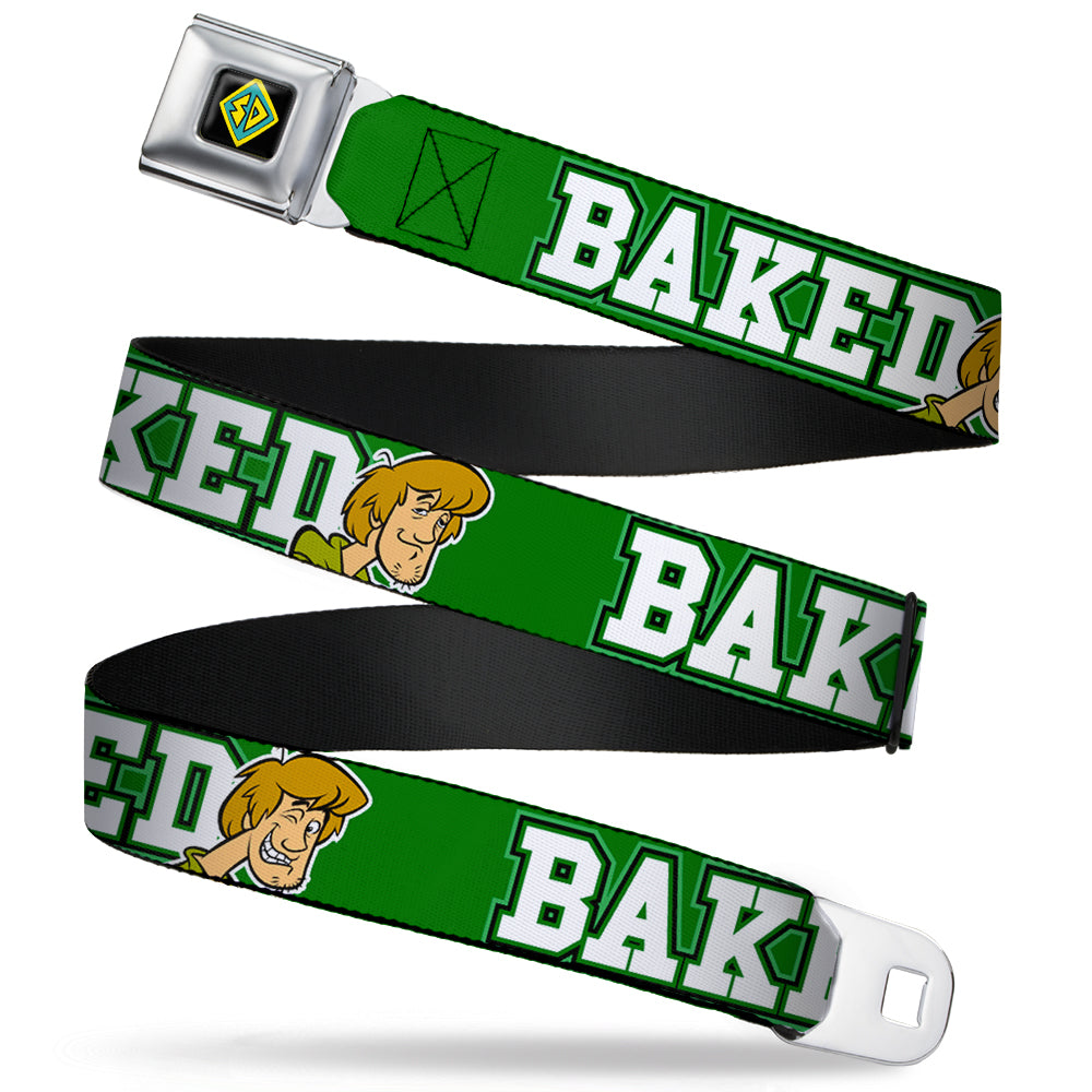 SD Dog Tag Full Color Black Yellow Blue Seatbelt Belt - Shaggy Poses/BAKED Green/White Webbing Seatbelt Belts Scooby Doo