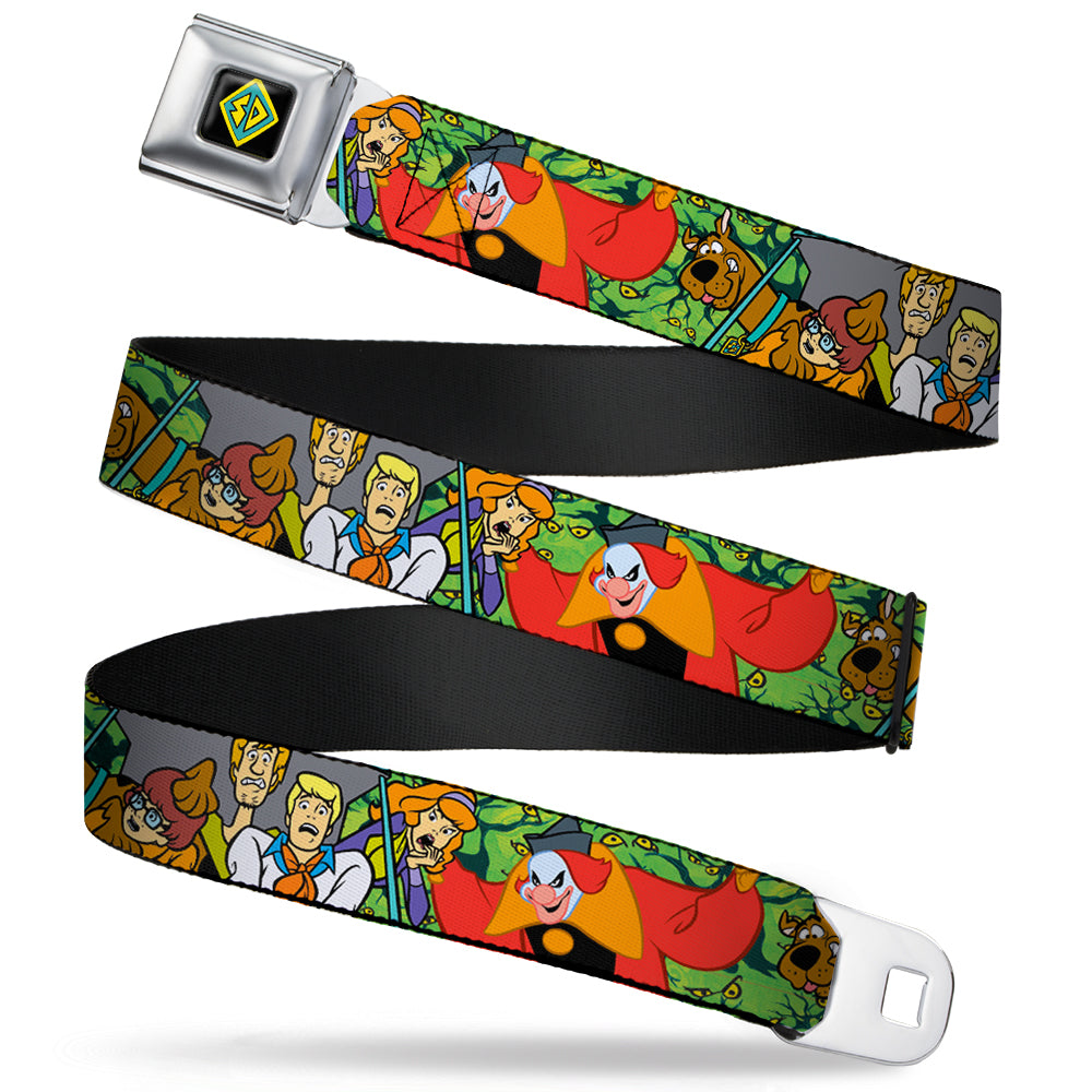 SD Dog Tag Full Color Black Yellow Blue Seatbelt Belt - Scooby Doo Group w/Ghost Clown & Eyes Webbing Seatbelt Belts Scooby Doo