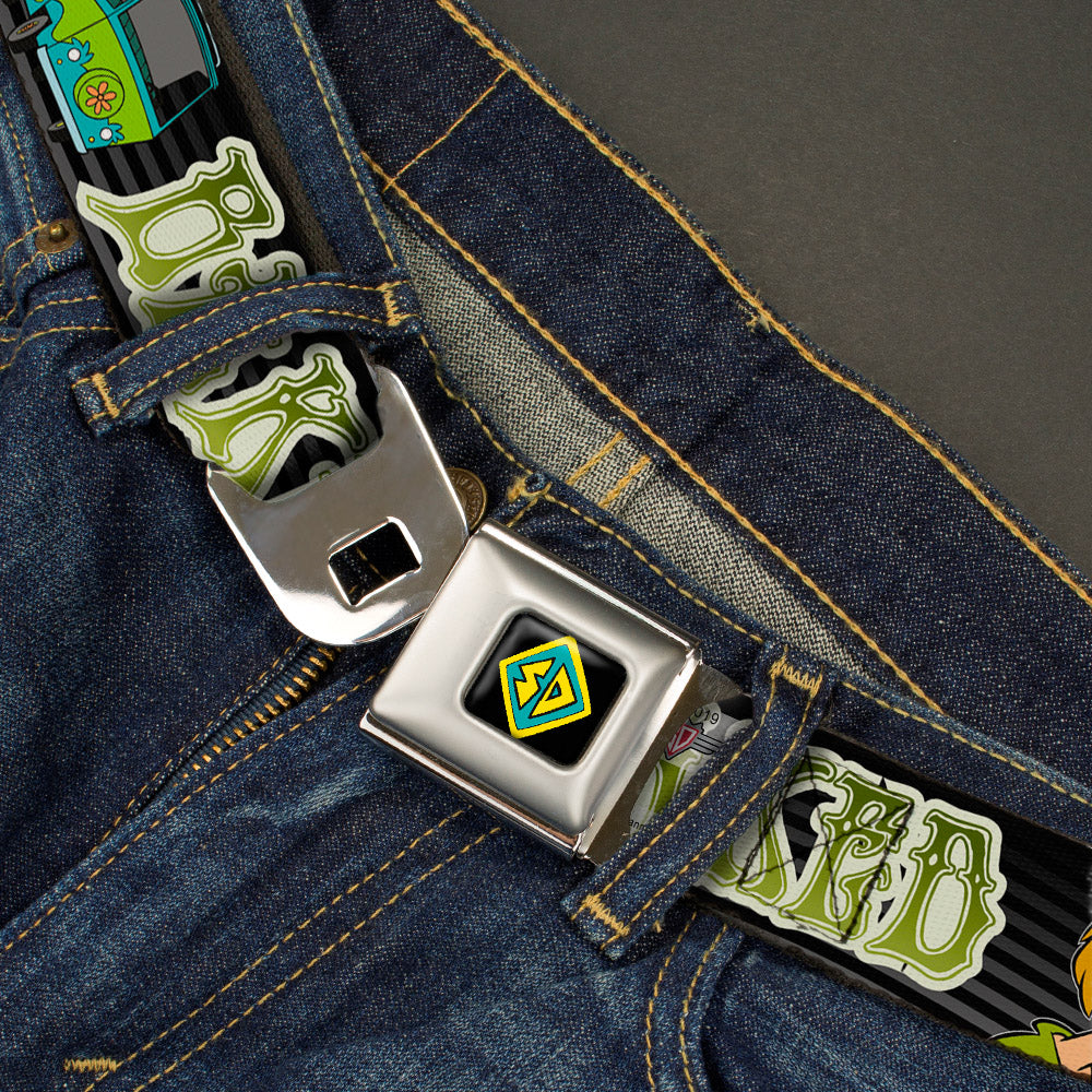 SD Dog Tag Full Color Black Yellow Blue Seatbelt Belt - Shaggy/Mystery Machine HOT BOXED/BAKED Black/Gray/Green Webbing Seatbelt Belts Scooby Doo