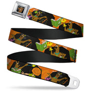 Scooby Doo Face Full Color Black Seatbelt Belt - Scooby Doo Halloween/Snack Spells Webbing Seatbelt Belts Scooby Doo